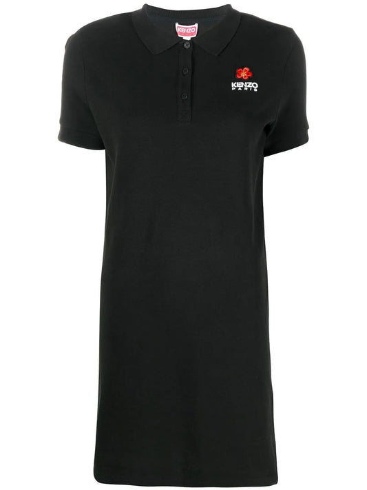 Embroidered-Logo Jersey-Knit Dress