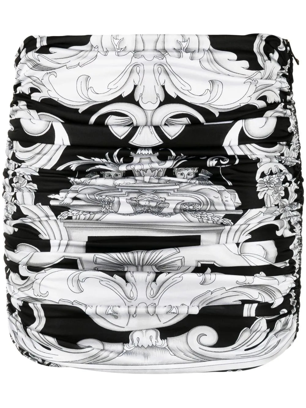 Baroque-Print Mini Skirt