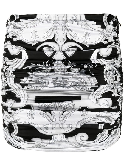 Baroque-Print Mini Skirt