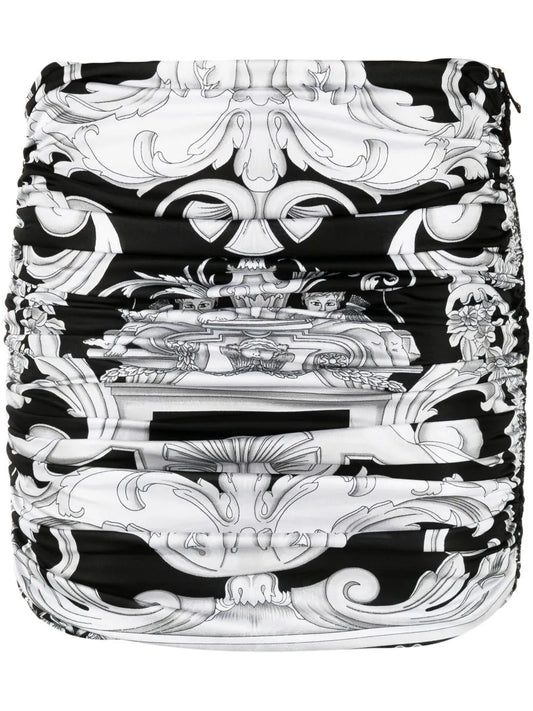 Baroque-Print Mini Skirt