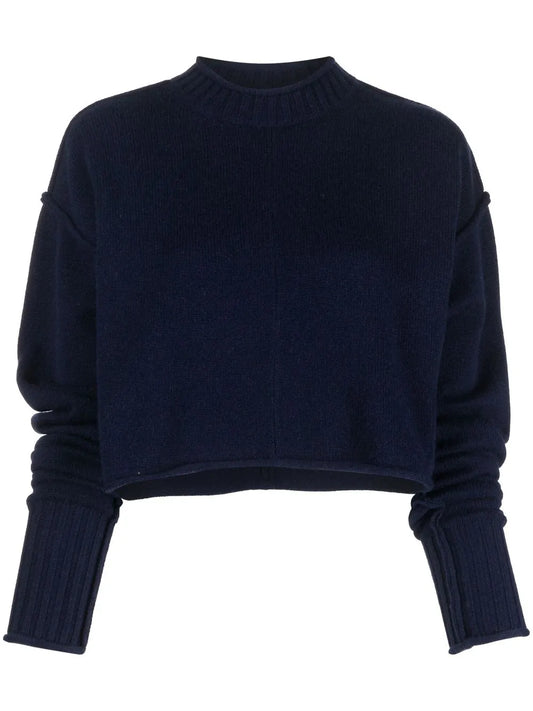 Ribbed-Knit Cropped Jumper