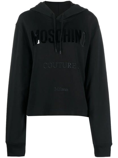 Logo-Print Cropped Hoodie