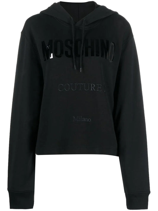Logo-Print Cropped Hoodie