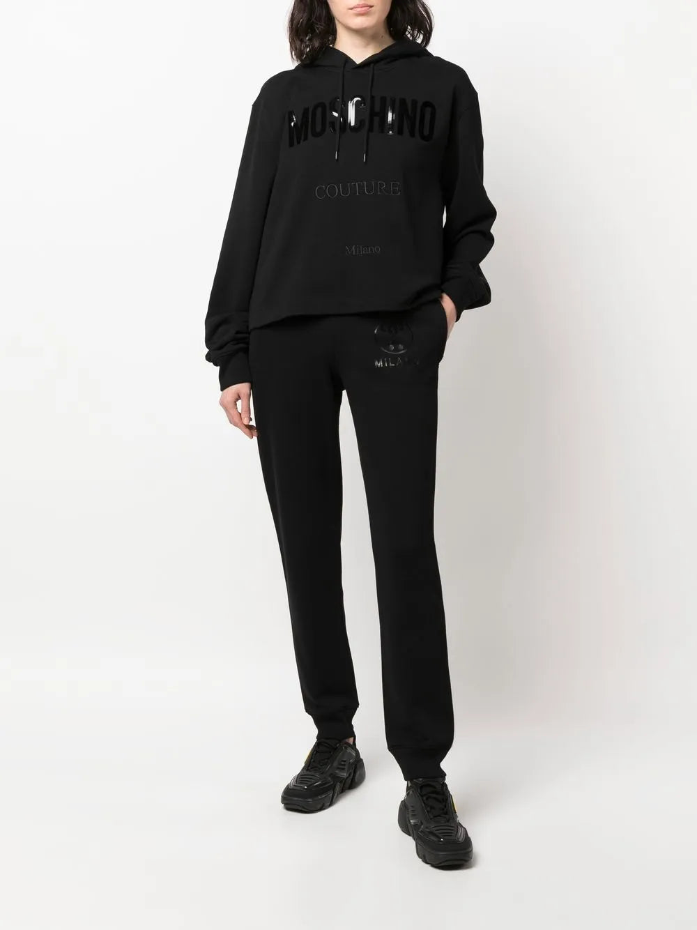 Logo-Print Cropped Hoodie