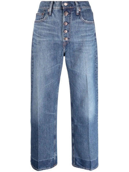 Wide-Leg Cropped Jeans