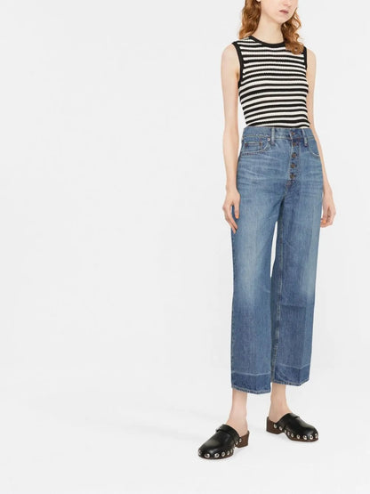 Wide-Leg Cropped Jeans