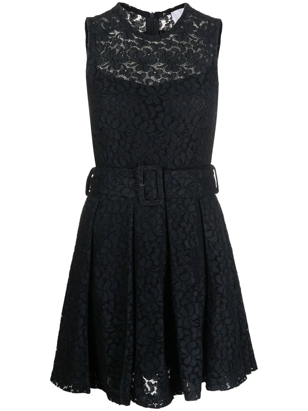Lace-Detail Sleeveless Mini Dress