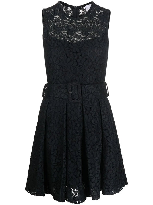 Lace-Detail Sleeveless Mini Dress