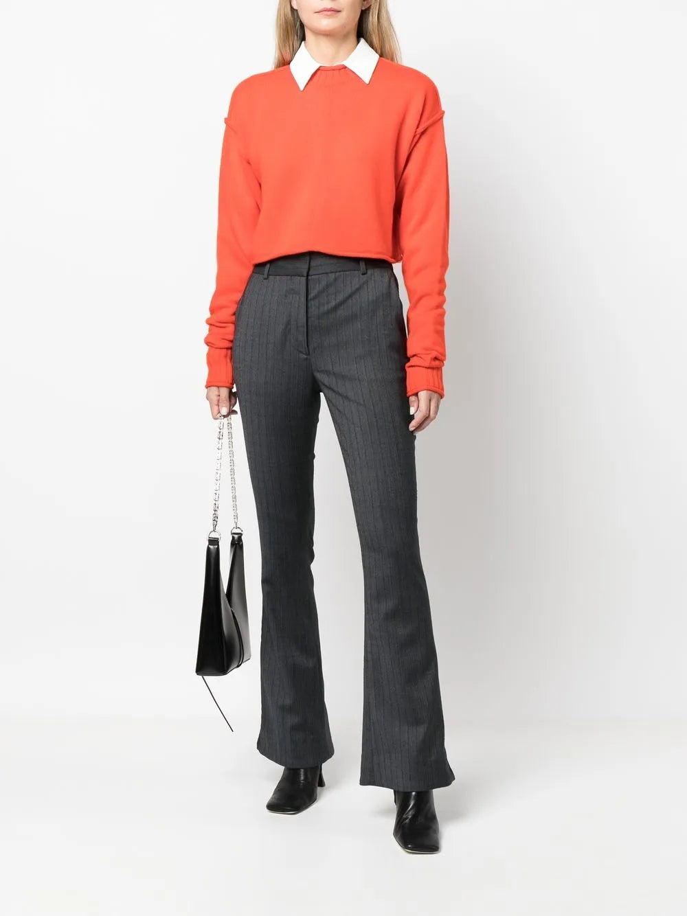 Ribbed-Knit Cropped Jumper