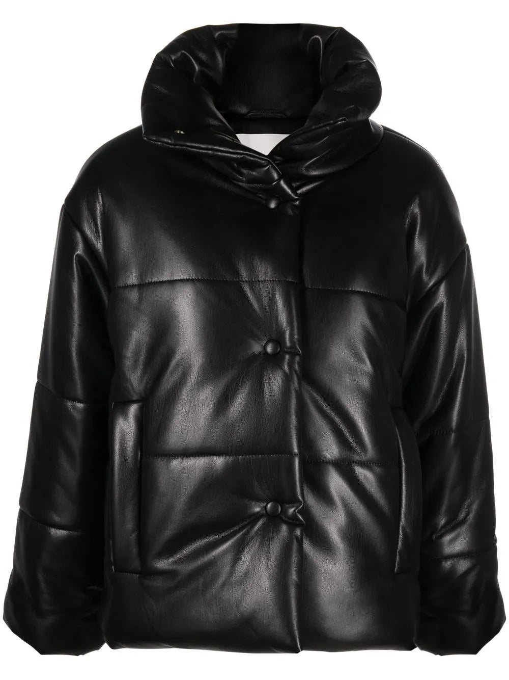 Hide Padded Short Faux-Leather Jacket