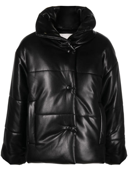 Hide Padded Short Faux-Leather Jacket