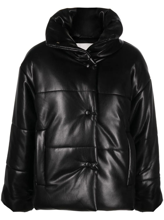 Hide Padded Short Faux-Leather Jacket