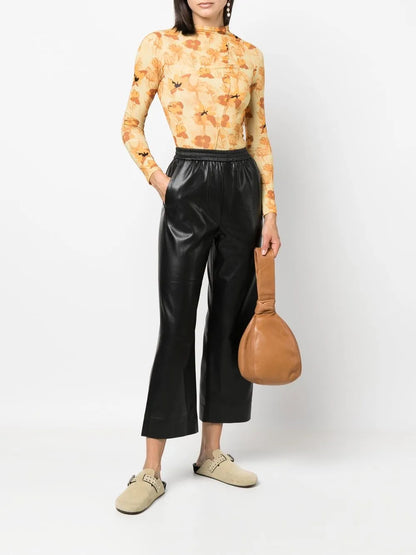 Cropped Straight-Leg Trousers