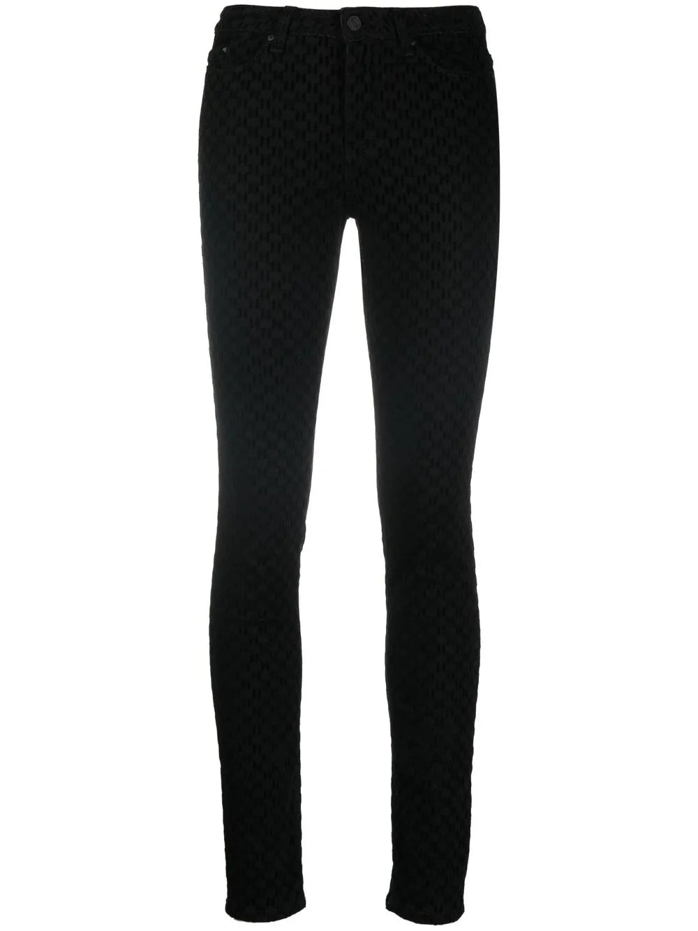 Logo-Flock Skinny Jeans