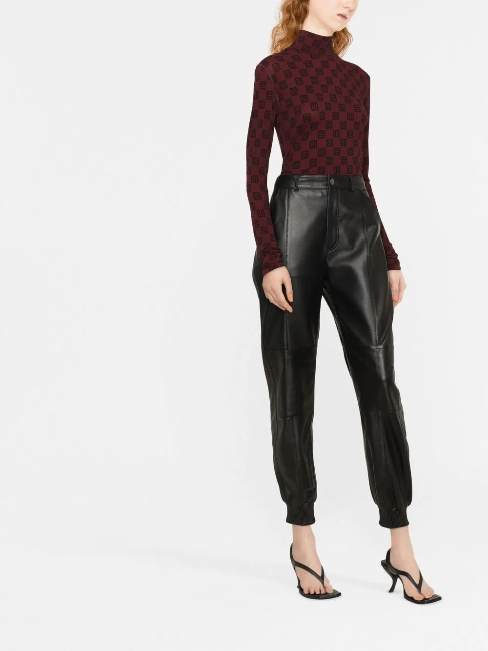 Tapered-Leg Leather Trousers