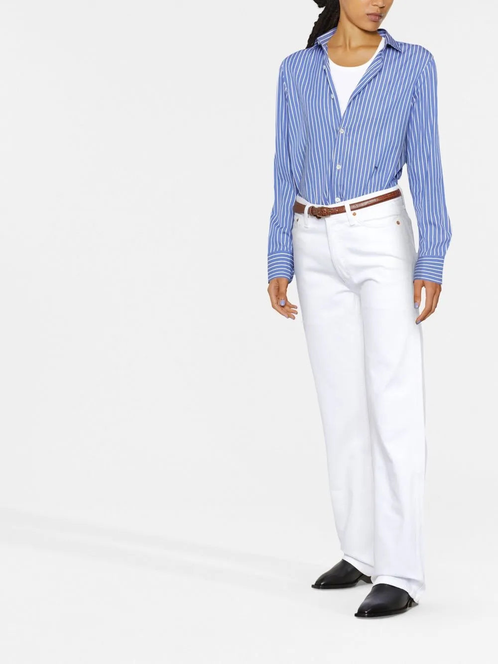 High-Waisted Flared-Leg Jeans