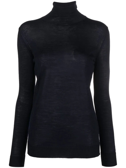 Fine-Knit Turtleneck Top