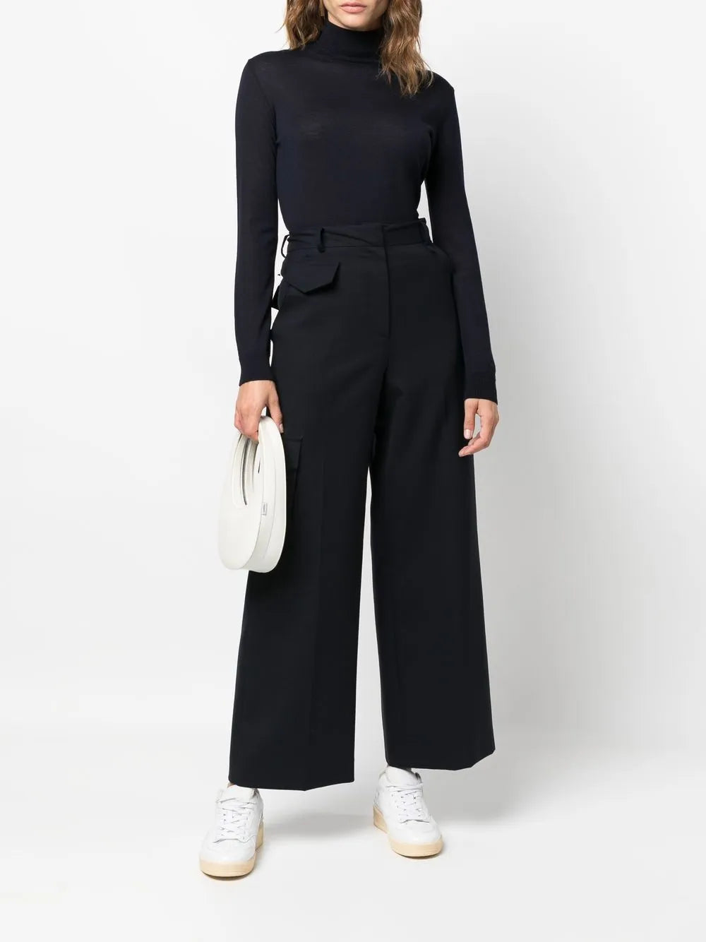 Fine-Knit Turtleneck Top