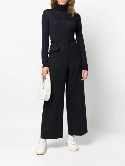 Fine-Knit Turtleneck Top