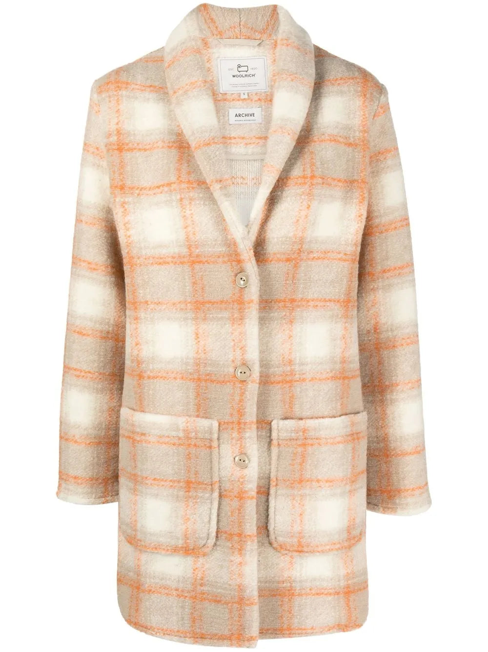 Checked Single-Breasted Coat