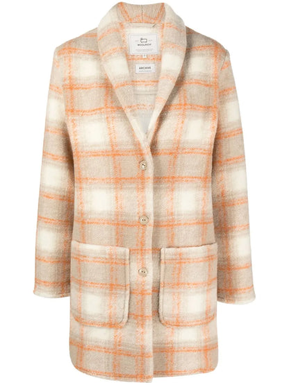 Checked Single-Breasted Coat