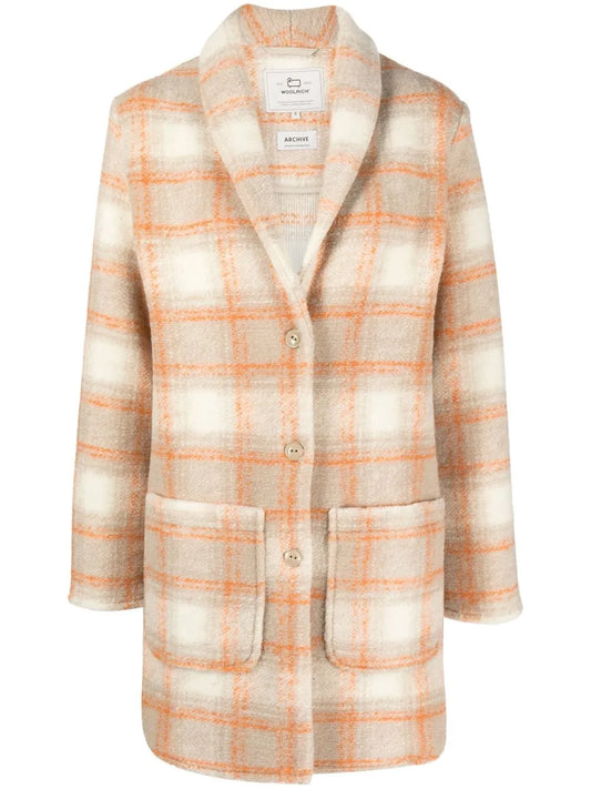 Checked Single-Breasted Coat