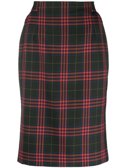 High-Waisted Check-Skirt