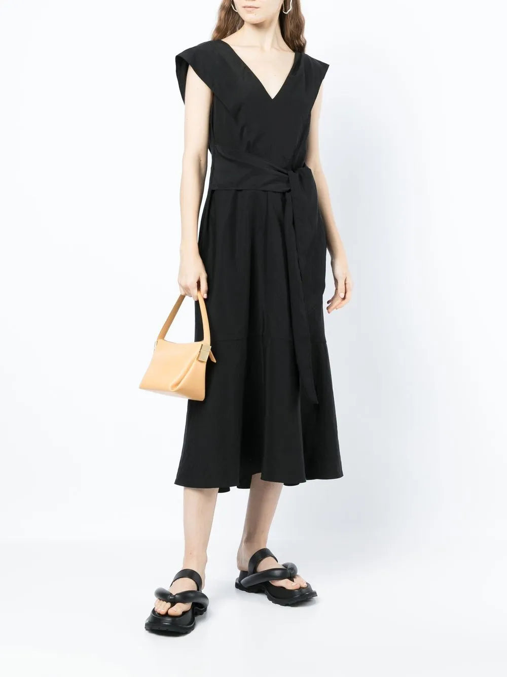 V-Neck Sleeveless Midi Dress