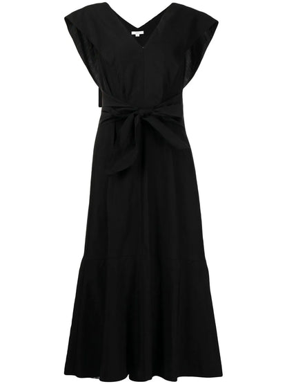V-Neck Sleeveless Midi Dress