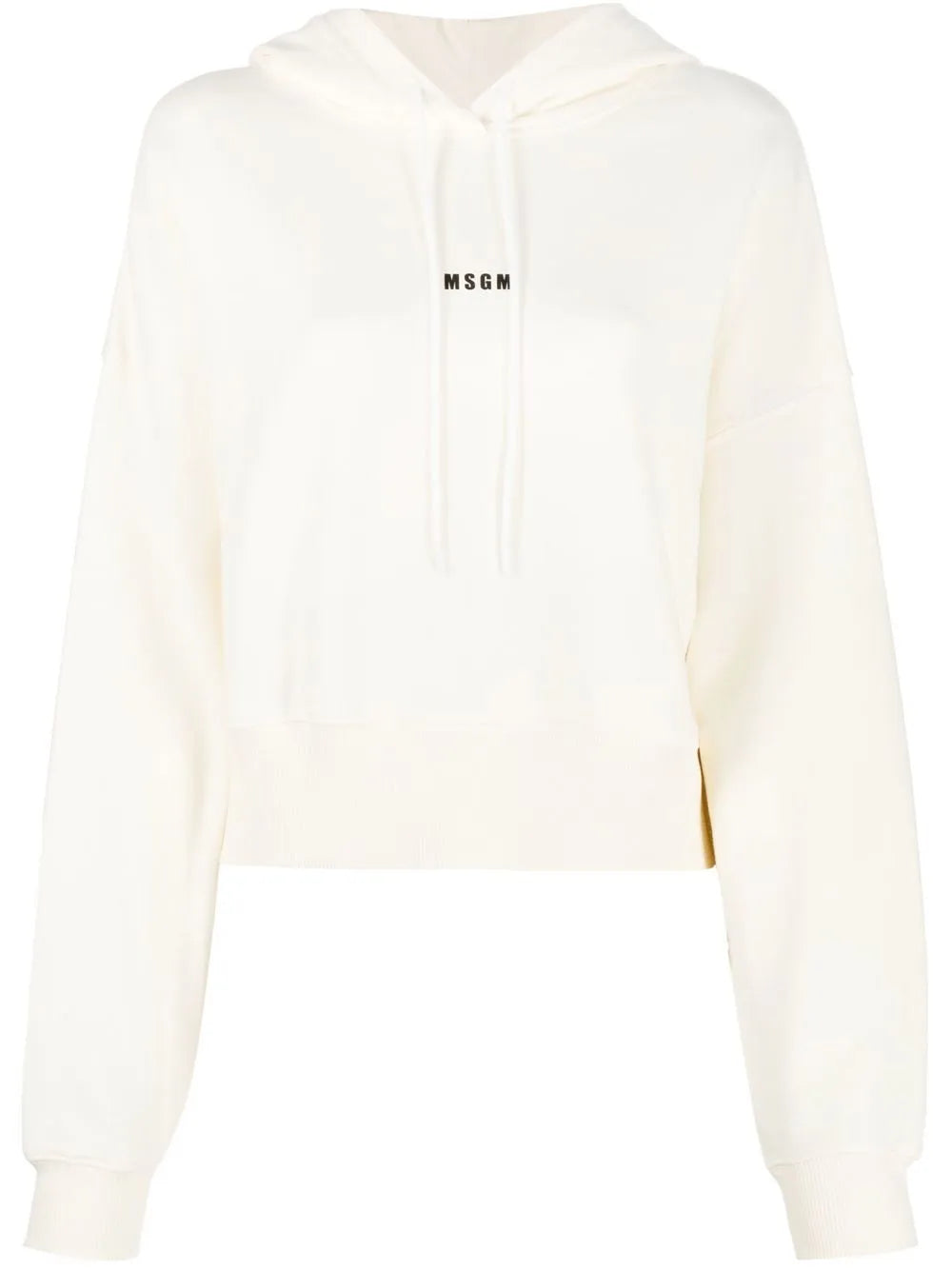 Cropped Logo-Print Hoodie