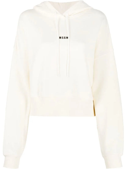 Cropped Logo-Print Hoodie
