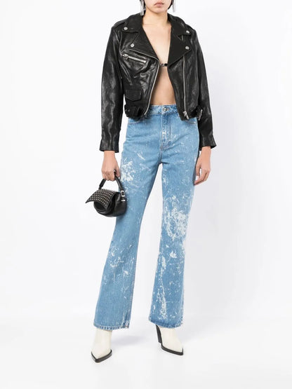 Joan Cropped Biker Jacket