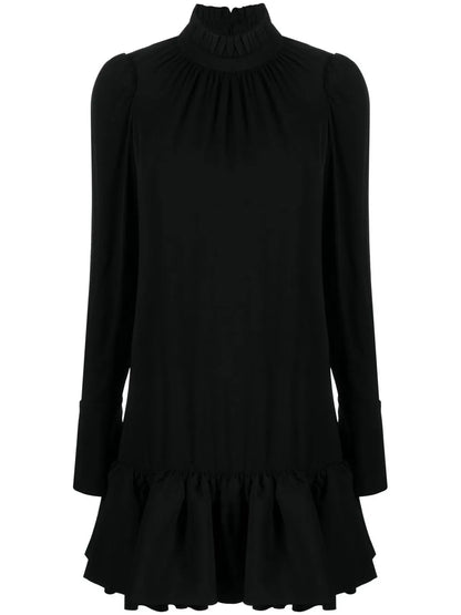 Frilled-Hem Short Dress