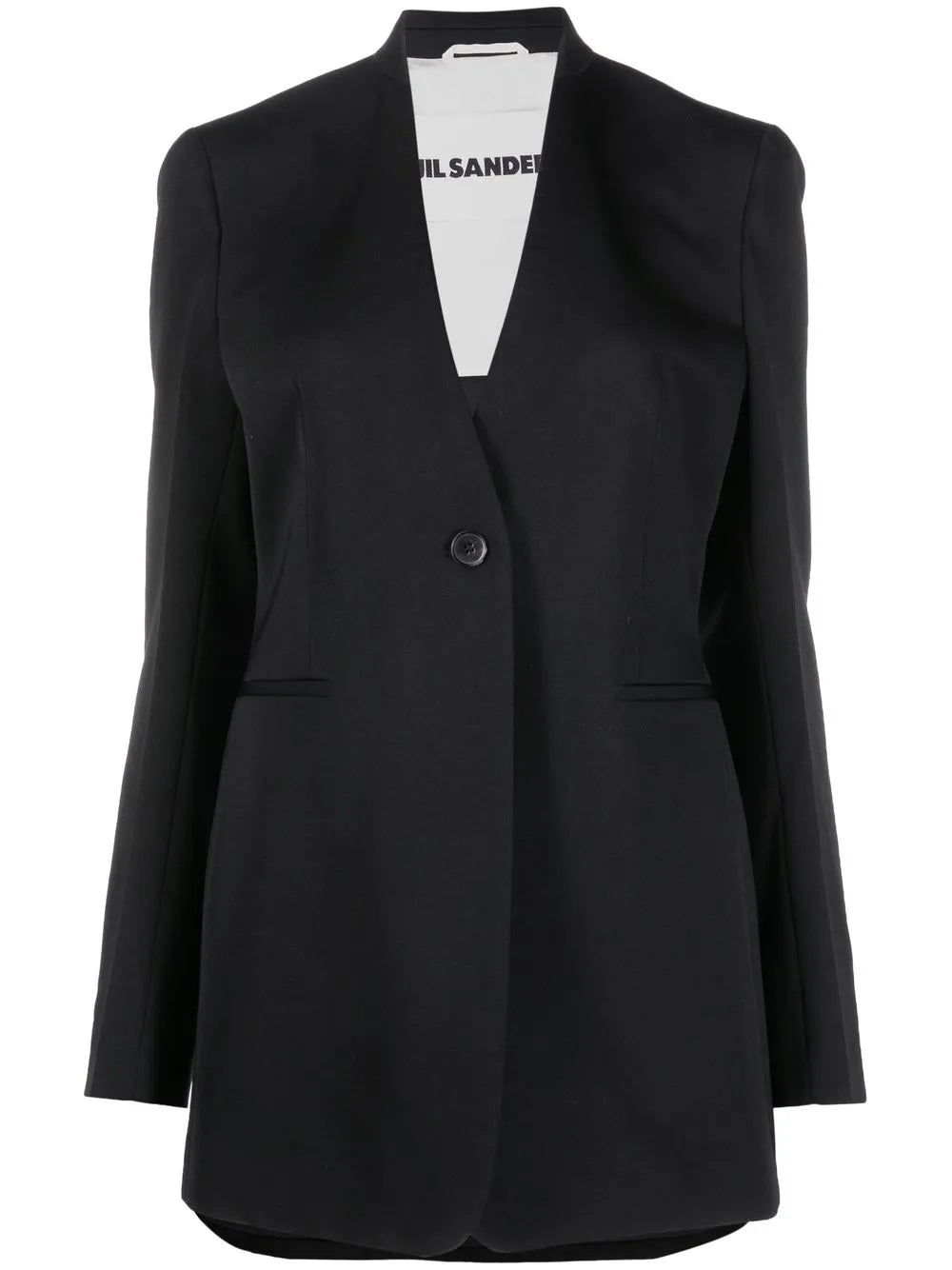 Lapelless Single-Breasted Blazer