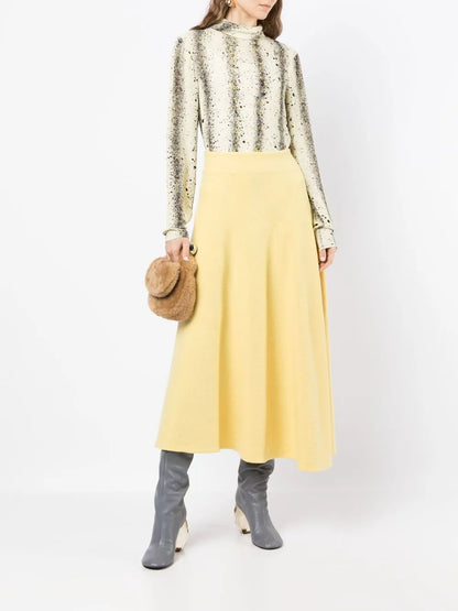 Knitted Midi A-Line Skirt