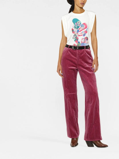 Graphic-Print Cap-Sleeve T-Shirt