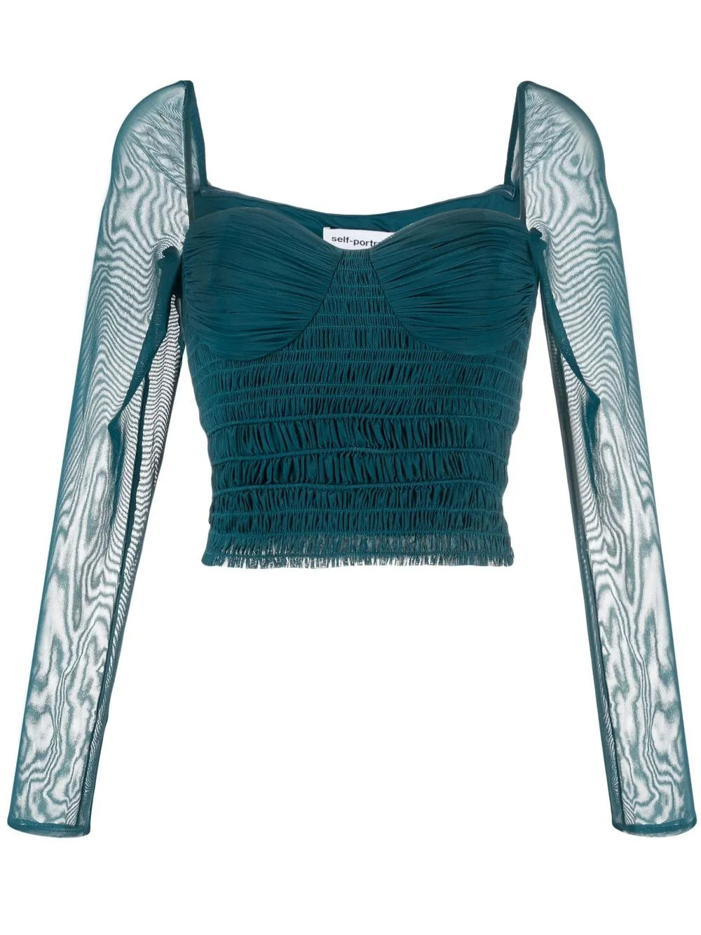 Gathered-Detail Long-Sleeve Top
