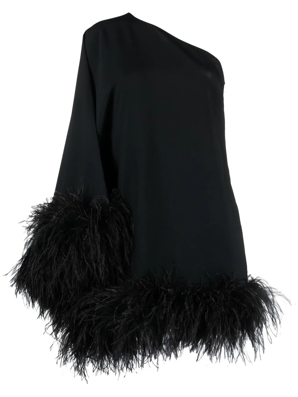 Piccolo Ubud Feather-Trim One-Shoulder Dress