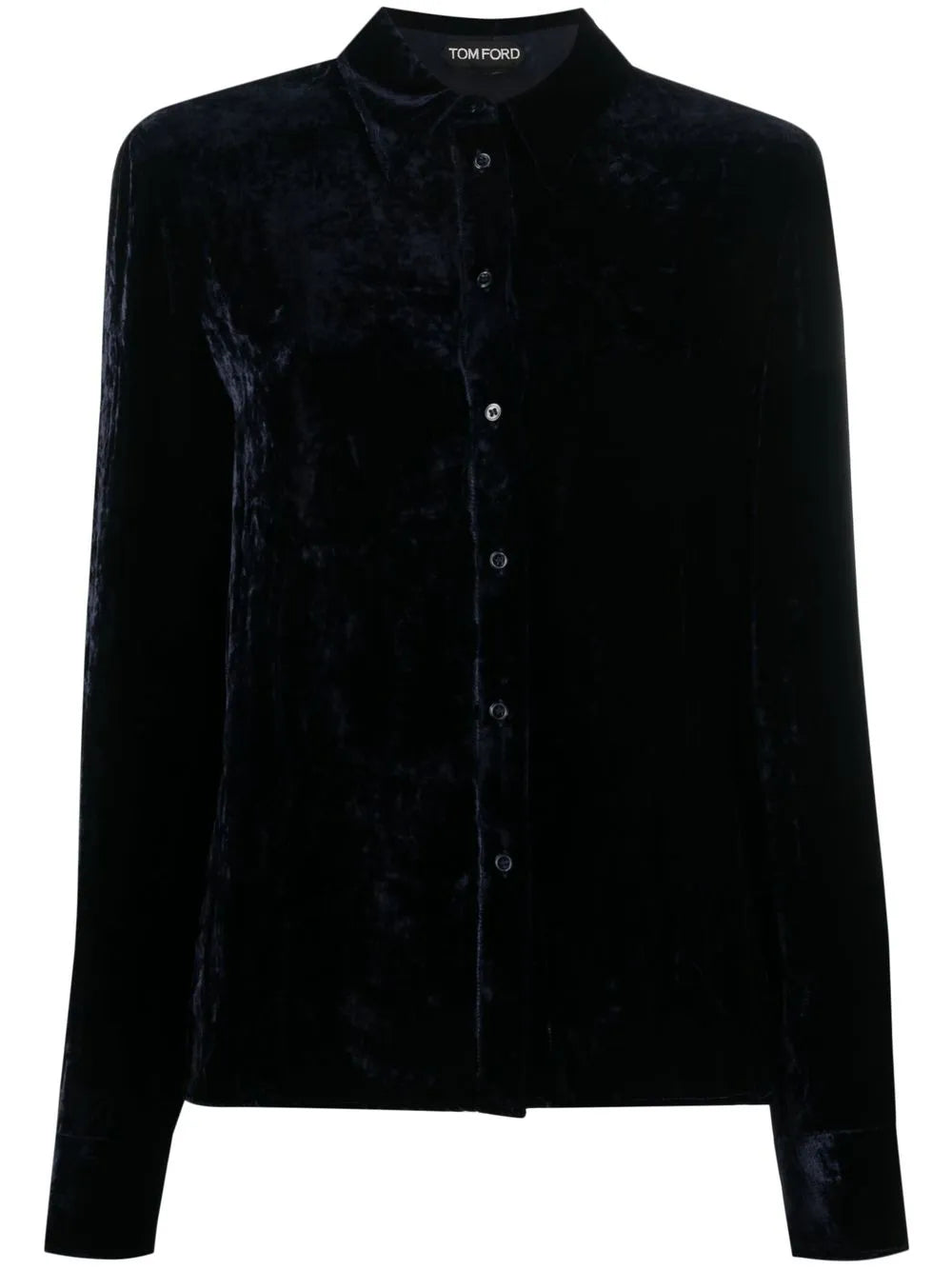 Velvet-Effect Long-Sleeve Shirt