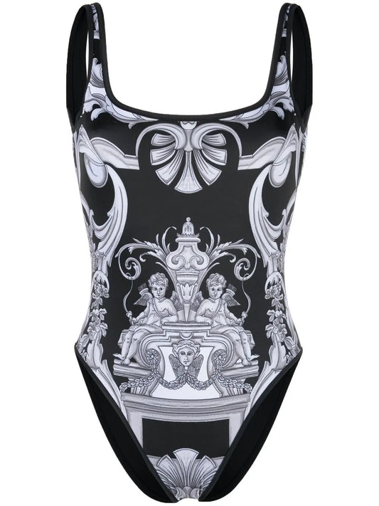 Baroque Pattern-Print Swimsuit