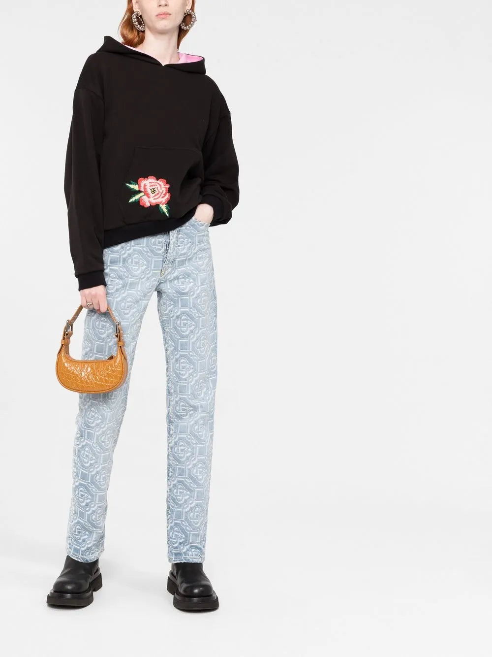 Floral Embroidery Hoodie