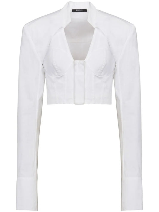Cropped Cotton Blouse
