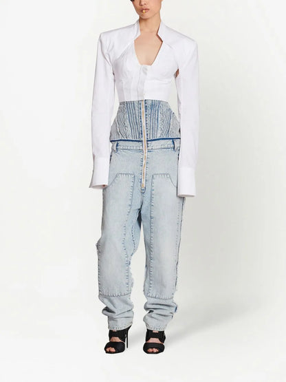 Cropped Cotton Blouse