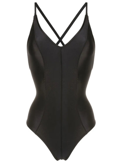 Crossover Shoulder-Strap Detail Swimsuit