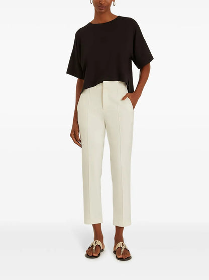 High-Rise Cropped Tailored Trousers