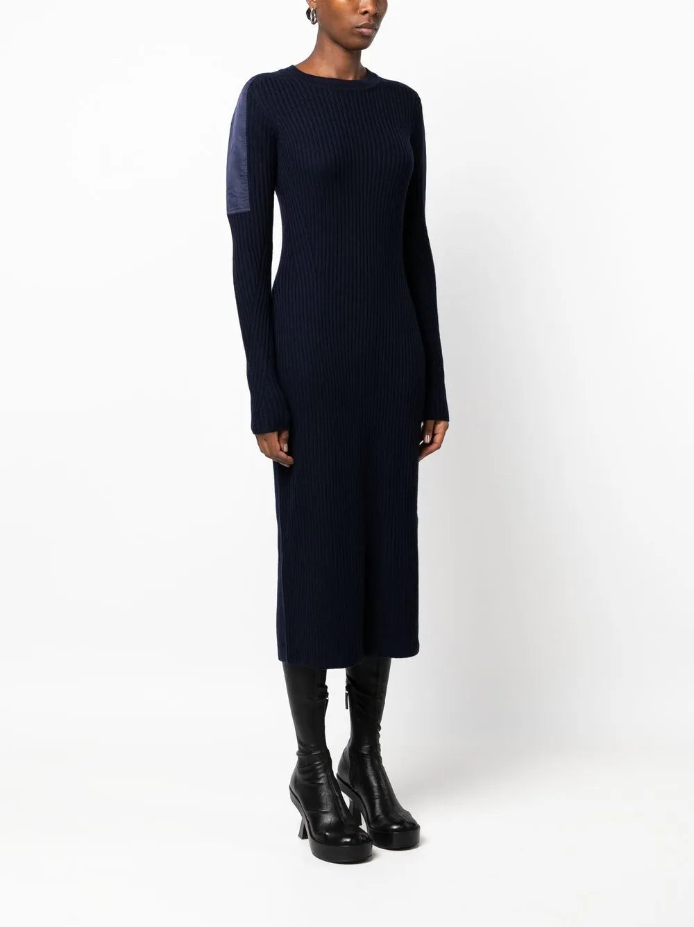 Nikole Ribbed-Knit Midi Dress