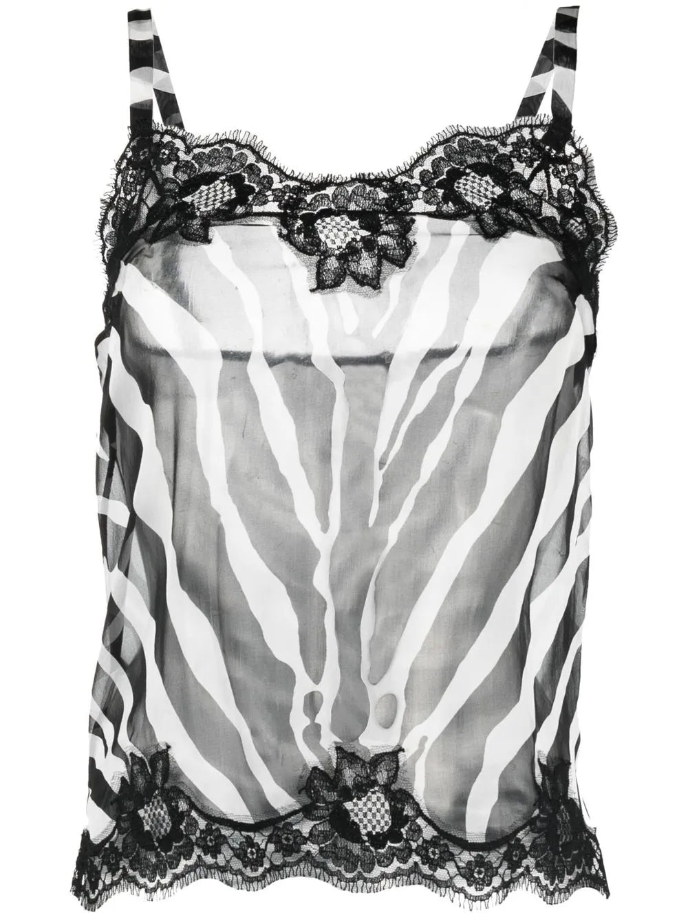 Zebra-Print Chiffon Camisole Top