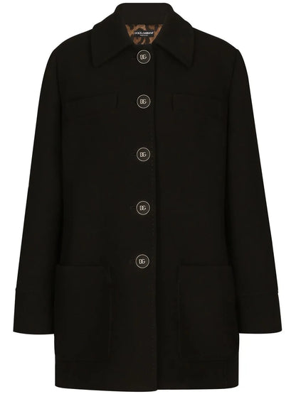 Galalith-Button Crepe Peacoat