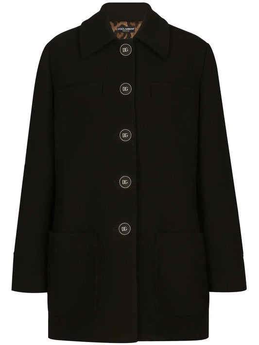 Galalith-Button Crepe Peacoat