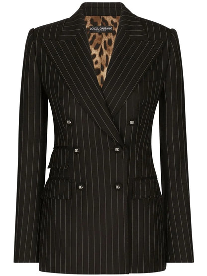 Striped Double-Breasted Blazer